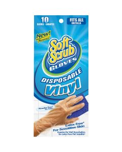 Soft Scrub 1 Size Fits All Vinyl Disposable Glove (10-Pack)