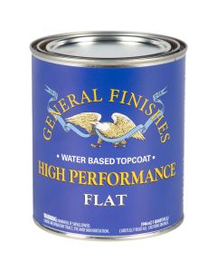 1 Qt General Finishes QTHF Clear High Performance Water-Based Topcoat, Flat