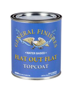 1 Qt General Finishes FQT Clear Flat Out Flat Water-Based Topcoat, Flat