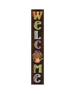 My Word! Welcome Watering Can 8 In. x 46.5 In. Porch Board