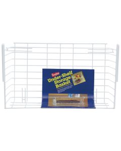 Grayline 10 In. W. x 6-1/4 In. H. x 17 In. L. Vinyl Coated Wire Undershelf Storage Basket, White