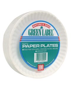 AJM Nature's Own Green Label 6 In. Paper Plates (100-Count)