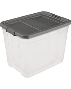 Sterilite 108 Qt./102L Flat Gray Stacker Box