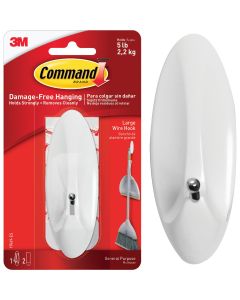 Command Large Wire Hook, White, 1 Hook, 2 Strips