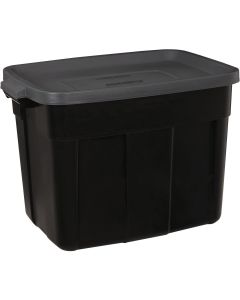 18gal Tote Blk W/Gry Lid