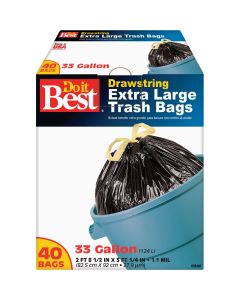 Do it Best 33 Gal. Extra Large Black Trash Bag (40-Count)