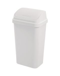 Sterilite 13 Gal./49 L White Swing Top Wastebasket