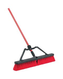 Libman 24 In. W. x 64 In. L. Steel Handle Multi-Surface Heavy-Duty Medium Sweep Push Broom