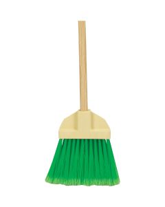 Bruske 9 In. W. x 37 In. L. Wood Handle Flared Lobby Household Broom, Green Bristles