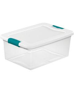 Sterilite 15 Qt. White Latching Storage Tote