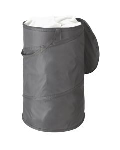 Whitmor 15 In. Savy Gray Pop and Fold Collapsible Hamper with Lid