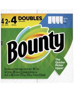 Bounty Select-A-Size Paper Towels, 2 Double Rolls, White, 90 Sheets Per Roll