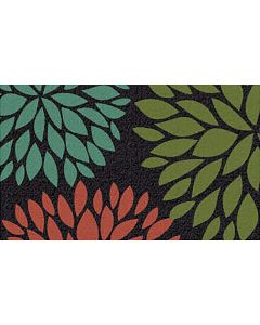 Americo Home Front Runner 18 In. x 30 In. Green Flowers Mat