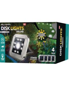 Bell+Howell Solar Powered Disk Lights (4-Pack)