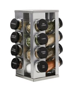 Kamenstein Heritage 16-Jar Stainless Steel Revolving Countertop Spice Rack