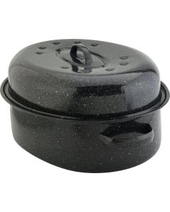 GraniteWare 18 In. Black Covered Oval Roaster Pan