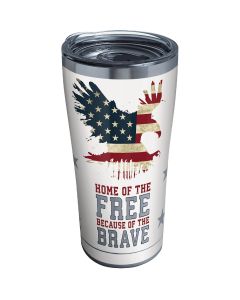 Tervis Home of the Free Because of the Brave 20 Oz. Stainless Steel Tumbler with Slider Lid