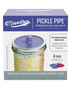 Masontops Regular Mouth Pickle Pipe Silicone Fermentation Airlocks (4-Pack)