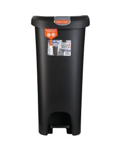 Hefty 12 Gal. Black Lid Lock Step-On Wastebasket