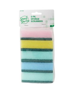 Smart Savers 3.7 In. x 2.36 In. Scrub Sponge (5-Pack)