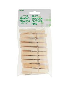 Smart Savers Spring Wood Clothespins (20-Pack)