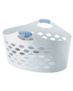 Rubbermaid Flex 'N Carry White Laundry Basket