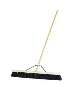 DQB 36 In. W. x 65 In. L. Wood Handle Stiff Poly Garage Push Broom