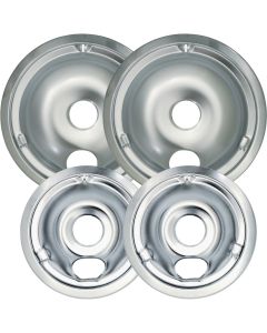 Range Kleen Electric (2) 6" & (2) 8" Style C Round Chrome Drip Pan