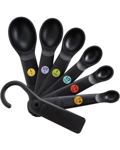 OXO Good Grips International Black Plastic Measuring Spoons (7-Piece)