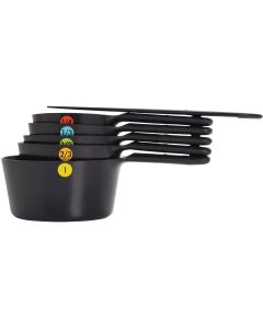 OXO Good Grips Black Plastic Measuring Cup Set (6-Piece)