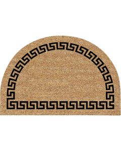 Americo Home Greek Key 24 In. x 36 In. Coir/Vinyl Half Round Door Mat