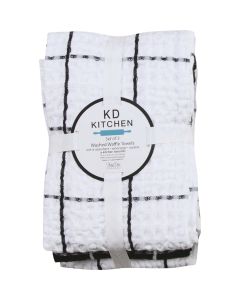 Kay Dee Designs Onyx Waffle Kitchen Towel (3-Pack)