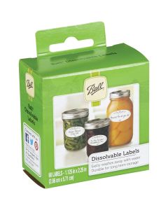 Ball 1.125 In. W x 2.25 In. L Dissolvable Jar Label, (60-Pack)