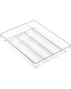 iDesign Linus 10.75 In. W. x 13.75 In. L. x 2 In. D. Clear Cutlery Tray