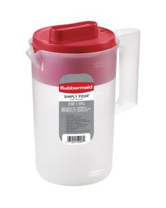 Rubbermaid 2 Qt. Simply Pour Plastic Pitcher with Multi-Function Lid