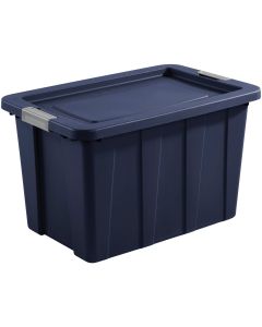 Sterilite Tuff1 30 Gal. Dark Indigo Latching Tote with Titanium Latches