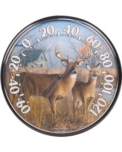 Acurite 12-1/2" Dia Plastic Dial Deer Indoor & Outdoor Thermometer