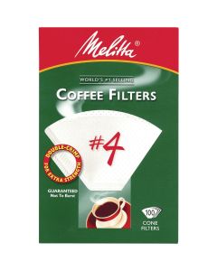 Melitta #4 Cone 8-12 Cup White Coffee Filter (100-Pack)