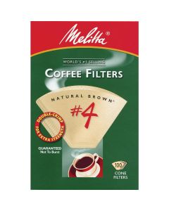 Melitta #4 Cone 8-12 Cup Brown Coffee Filter (100-Pack)