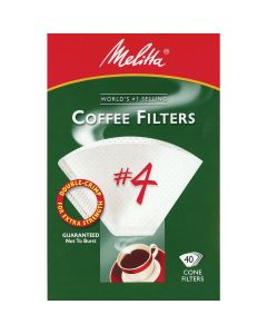 Melitta #4 Cone 8-12 Cup White Coffee Filter (40-Pack)