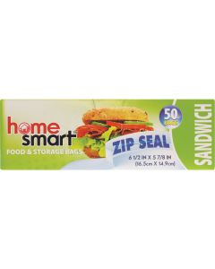 Home Smart Zip Seal Sandwich Bag (50-Count)