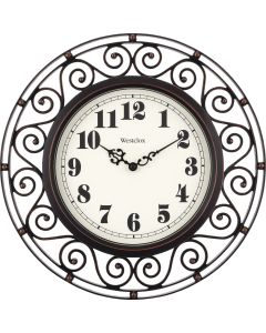 Westclox 12 In. Round Wrought Iron Design Wall Clock