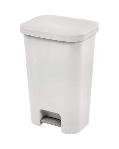 Sterilite 11.9 Gal. White StepOn Wastebasket