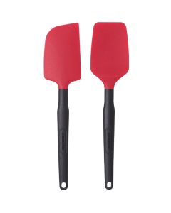 Farberware Classic Red Spoon/Scraper Spatula Set (2-Piece)