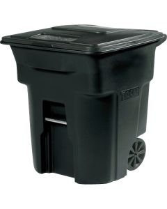 Toter 96 Gal. Black Outdoor Trash Can With Attached Lid and Wheels