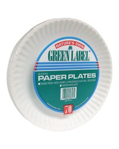 AJM Nature's Own Green Label 9 In. Paper Plates (70-Count)