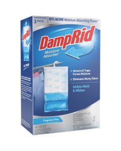 DampRid 15.4 Oz. Fragrance Free Hanging Moisture Absorber - EPA Registered (3-Pack)