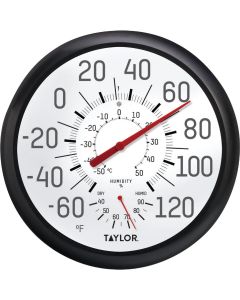 Taylor Fahrenheit & Celsius Analog -60 To 120 F, -50 to 50 C Hygrometer & Thermometer