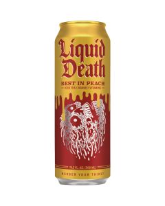 Liquid Death 19.2 Oz. Rest In Peach Iced Tea