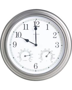 Acurite 13.5" Metal Indoor/Outdoor Clock Thermometer